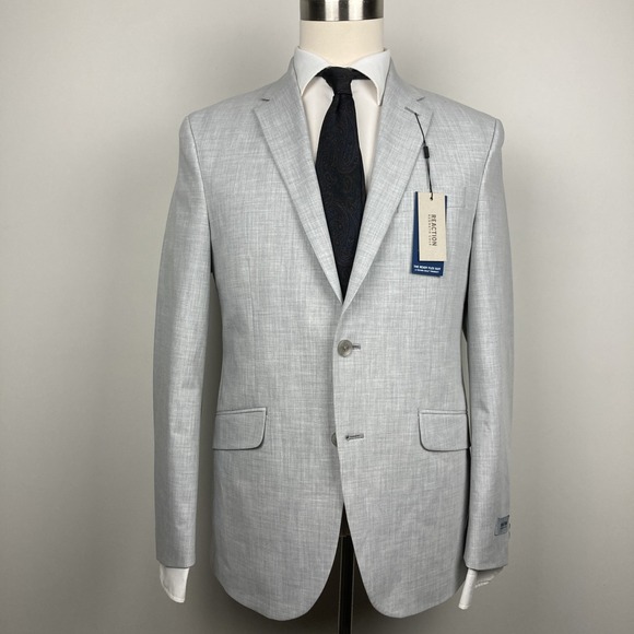 Kenneth Cole Men's‎ Slim Fit Suit Jacket Blazer 40R Light Grey